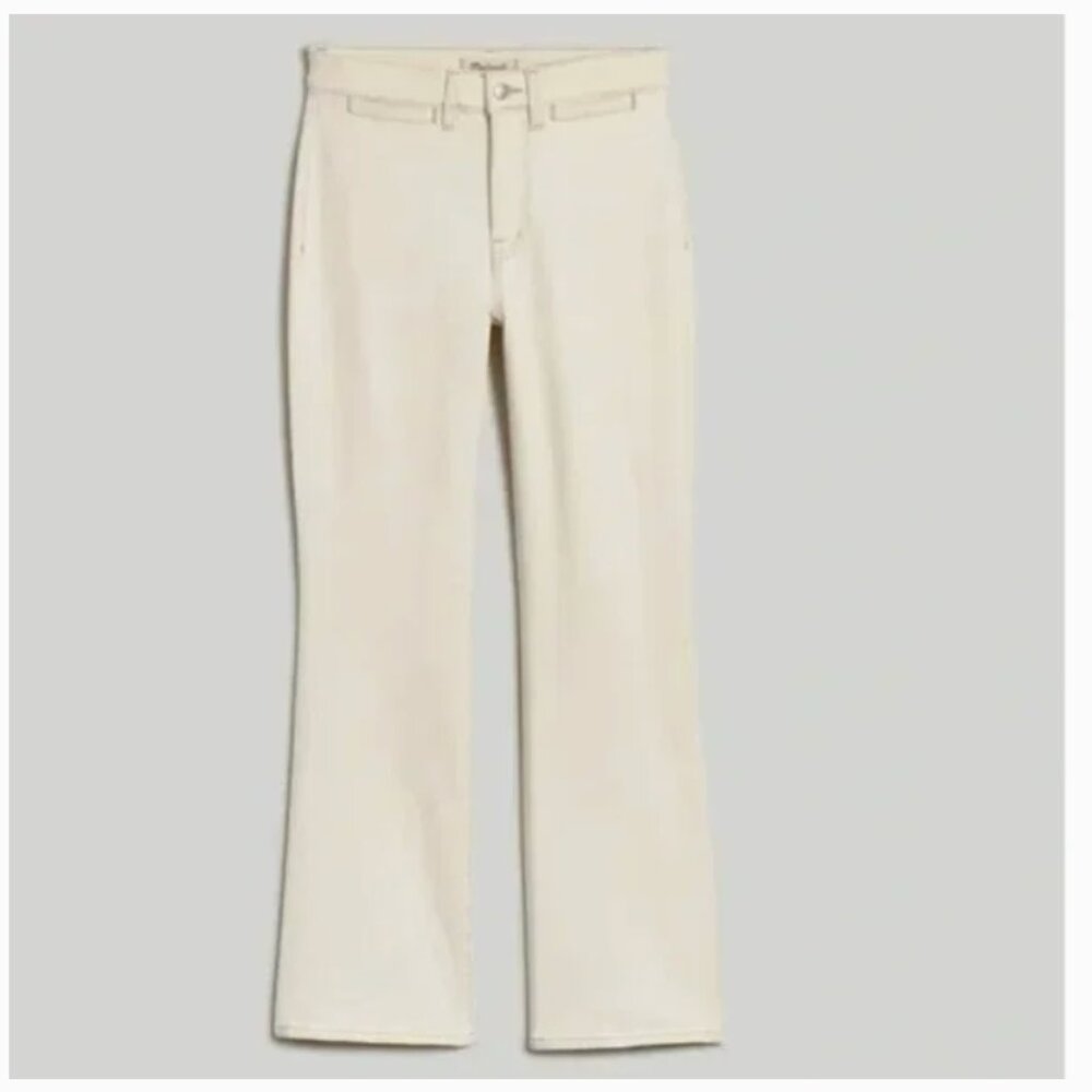 Madewell Kick-out Crop Ecru Cream Vintage Canvas Denim Jeans Size 25